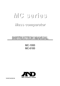 Thumbnail of document Manual - MC Series, A&D Weighing Mass Comparator